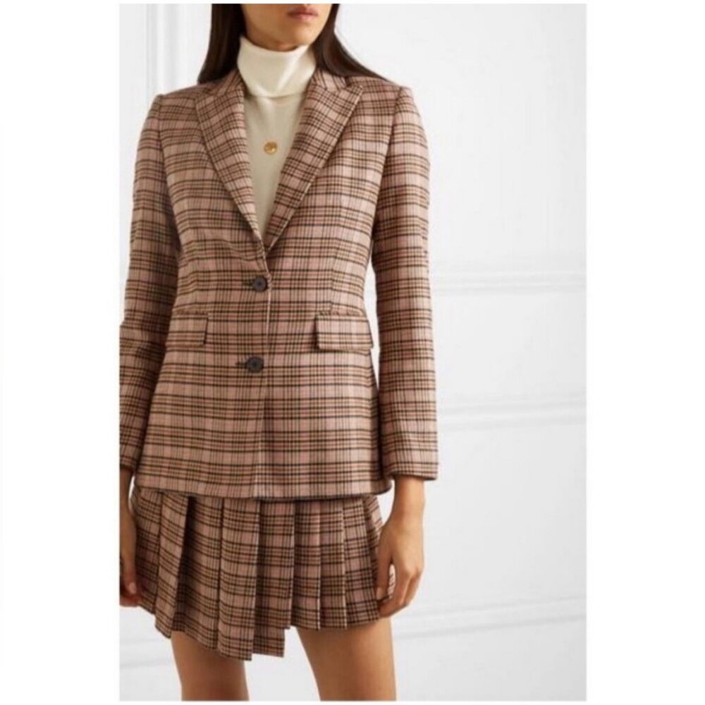 NWT Maje Valilo Plaid Wool Blend Blazer Small